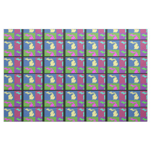 Tissu État coloré de carte d'art de bruit de Michigan