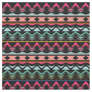 Tissu Ethnic Aztec Tribal brillant Motif coloré