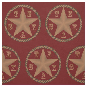 Tissu Étoile de Texas avec la frontière de corde TOUTE