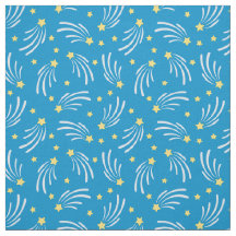 Tissu étoile filante bleue et jaune au yard