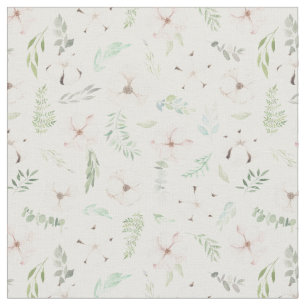 Tissu Eucalyptus Verts et Fleurs Motif sans couture