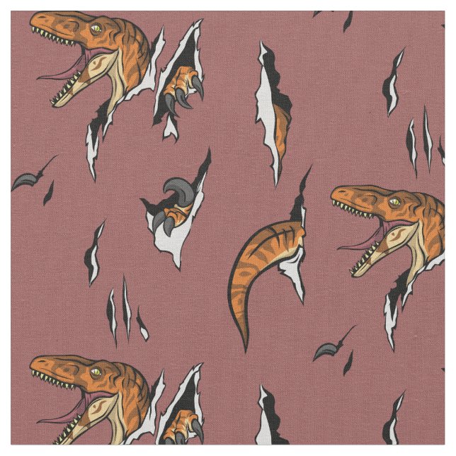 Tissu Évasion de vélociraptor (Fermer)