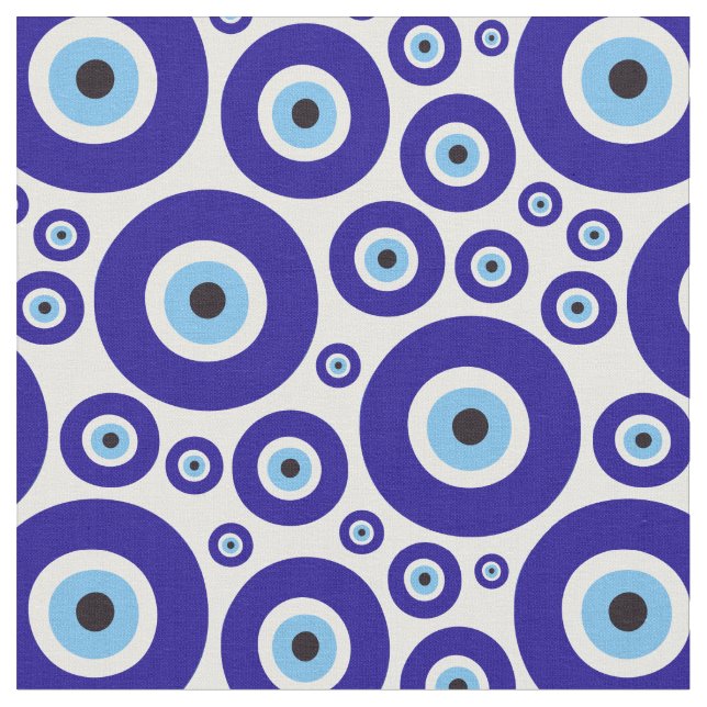 Tissu Evil Eye Pattern, Greek Eye, Turkish Eye, Nazar (Fermer)
