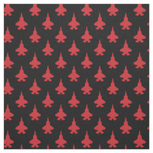 Tissu F-35 Lightning 2 Jets de chasse Motif rouge sur no