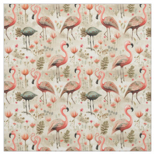 Tissu "Fables Flamants roses : Flamant rose Whimsy