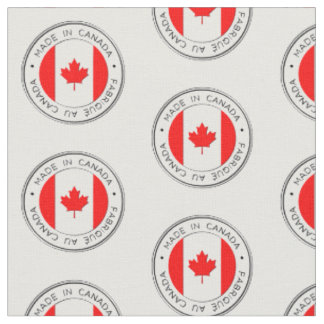 Tissu Fabriqué au Canada, Fabrique Au Canada, sur Blanc