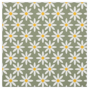 Tissu Faisceaux verts de série rétros Motif floral