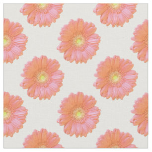 Tissu Faisée de gerbera orange