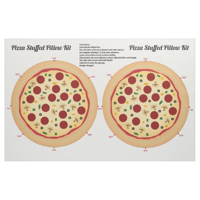 Tissu Faites votre propre pizza bourrée pour se reposer (Fat Quarter)