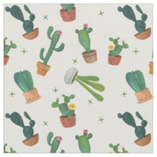 Tissu fantaisie d'impression de lancer de cactus