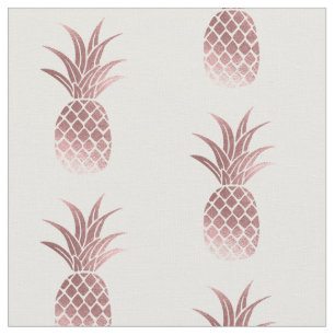 Tissu faux ananas en feuille métallisée or rose