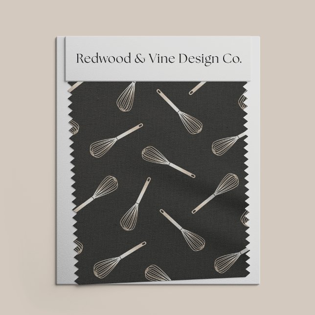 Tissu Faux Gold & Black Kitchen Motif Whisk (Créateur téléchargé)