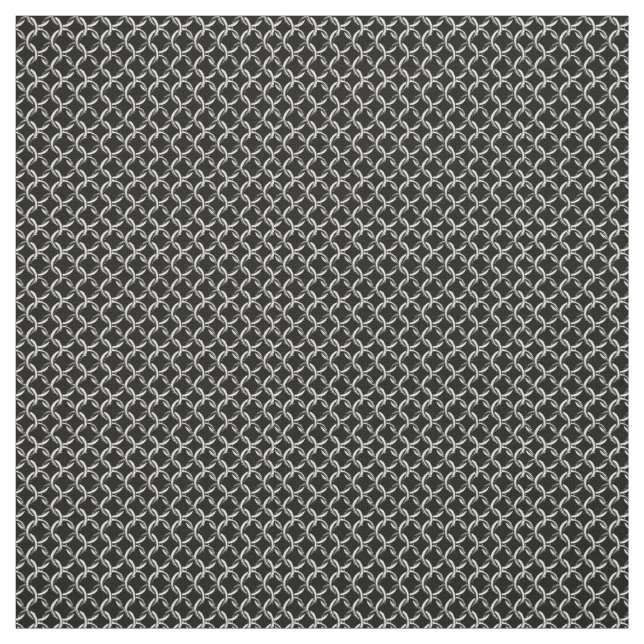 Tissu Faux regard noir et gris de Chainmail de maille (Échantillon)