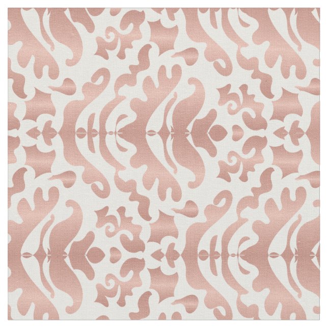 Tissu Faux Rose Gold Damask Patte (Fermer)