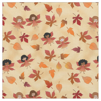 Tissu Fées et Feuilles d'automne