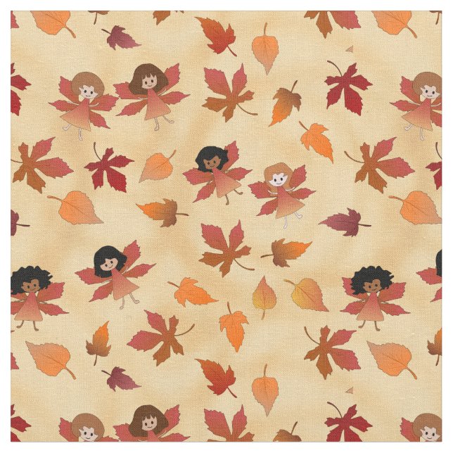 Tissu Fées et Feuilles d'automne (Fermer)