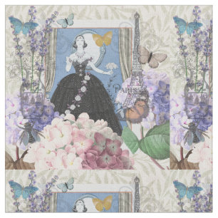 Tissu Femme élégante bleue Robe florale Chic
