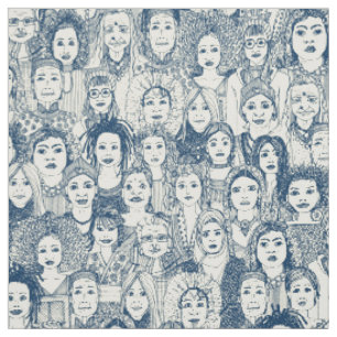 Tissu femmes du monde bleu