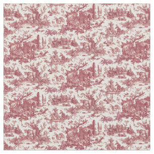Tissu Ferme vintage Russe Français Toile-Rouge & Tan