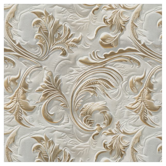 Tissu Festive white gold tooled leather (Fermer)