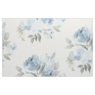 Tissu Fête des mariées Mariage bleu Dusty Aquarelle Flor