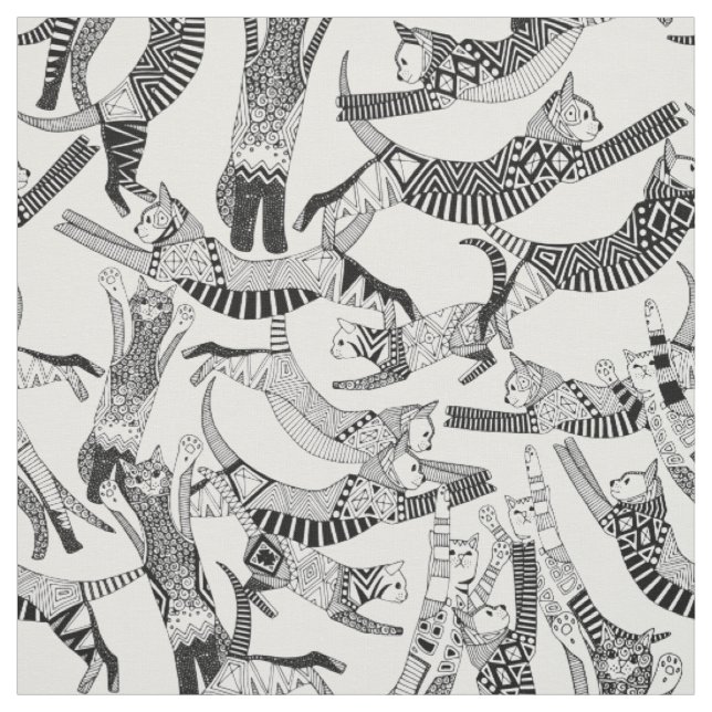 Tissu fête du chat noir (Échantillon)