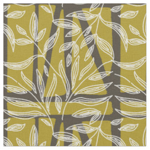 Tissu feuillage tropical Formes géométriques vert citron