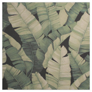 Tissu Feuille botanique vintage de banane d'impression