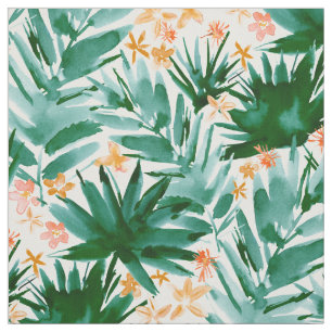 Tissu FEUILLE CE SOIT les paumes tropicales d'aquarelle
