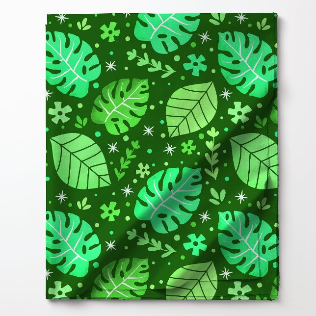 Tissu Feuille Tropicale Verte de Monstera (Créateur téléchargé)