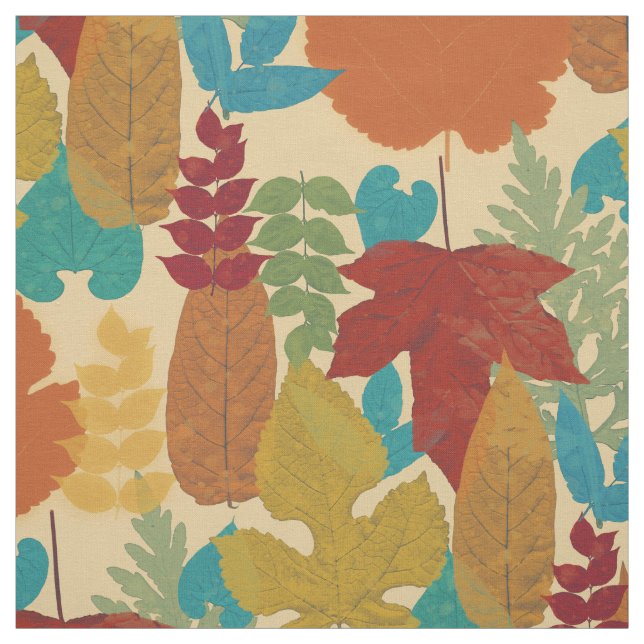 Tissu Feuilles d'automne colorées (Échantillon)