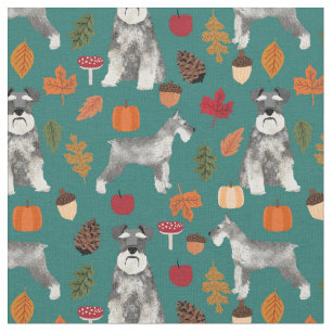 Tissu feuilles d'automne schnauzer