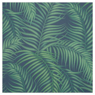 Tissu Feuilles de la nuit Green Tropical Palm