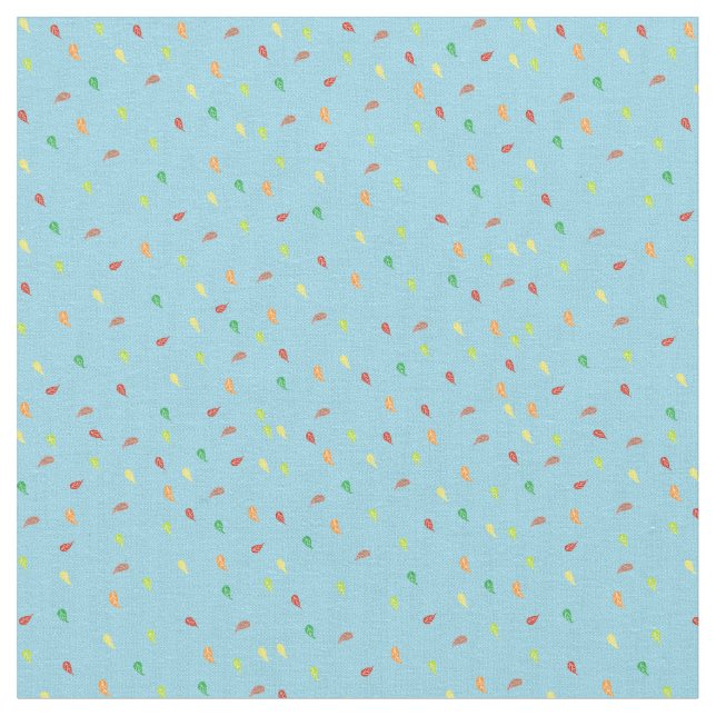 Tissu Feuilles en chute - Bleu (Fermer)