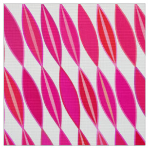 Tissu Feuilles Modernes de Milieu de Siècle, Rose Corail