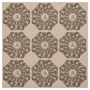 Tissu - Feuilles tissés avec initial