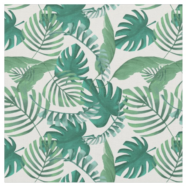 Tissu feuillu tropical d'impression (Fermer)