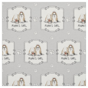 Tissu Fille de maman Chih Tzu (blanc tan) Chien Maman mi