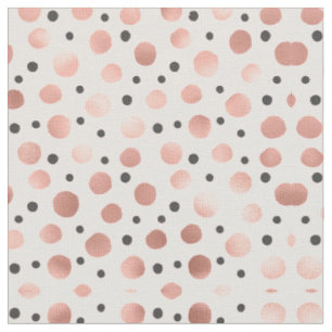 Tissu Fille moderne Blush Rose or noir Pois