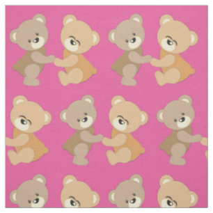 Tissu Filles mignonnes Nounours