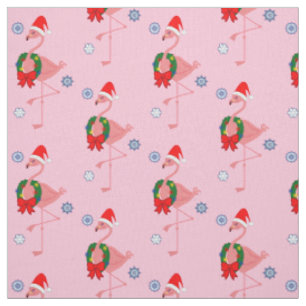 Tissu Flamant rose avec le casquette et la guirlande de
