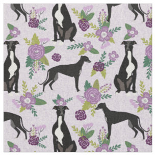 Tissu flancs gris pourpre de chien noir et blanc