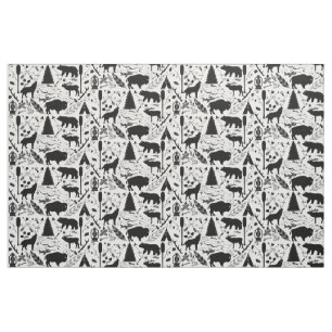 Tissu Flèches de cerfs de bison rustique Wolf et Motif d