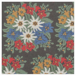 Tissu Fleur alpine suisse d'edelweiss