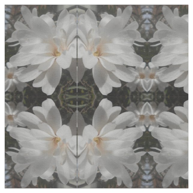 Tissu Fleur blanche (Échantillon)