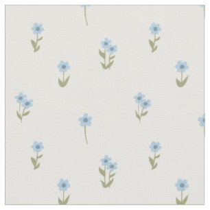Tissu Fleur bleue sauvage bohème cottagecore délirante