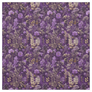 Tissu Fleur de botanique pourpre rustique gras florale v