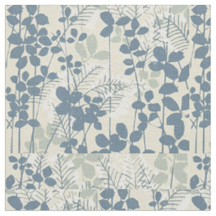 Tissu Fleur de feuille bleue asiatique japonaise