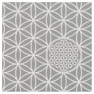 Tissu Fleur de la vie - blanc simple sans couture +