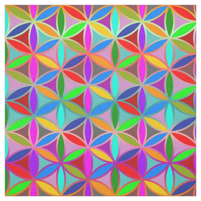 Tissu Fleur de la vie - motif sans couture - couleur de (Échantillon)